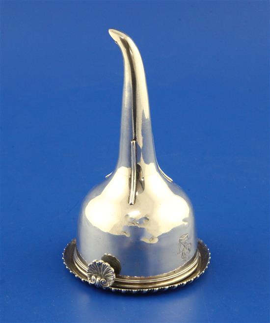 A George IV silver wine funnel by Emes & Barnard, 6 oz.